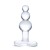 Прозрачная анальная пробка-елочка с 3 шариками Butt Plug with Tapere Base - 11 см.