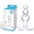 Прозрачная анальная пробка-елочка с 3 шариками Butt Plug with Tapere Base - 11 см.