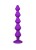 Фиолетовая анальная цепочка с кристаллом Buddy - 17,7 см.