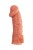 Телесная насадка на фаллос с фиксацией мошонки Cock Sleeve 001 Size M - 15,6 см.