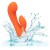 Оранжевый вибромассажер Stella Liquid Silicone Dual “G” - 17,75 см.