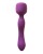 Фиолетовый двусторонний вибромассажер Heating Wand с нагревом - 22 см.