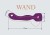 Фиолетовый двусторонний вибромассажер Heating Wand с нагревом - 22 см.