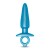 Голубая анальная пробка с кольцом Sleek Tapered Silicone Plug - 15 см.
