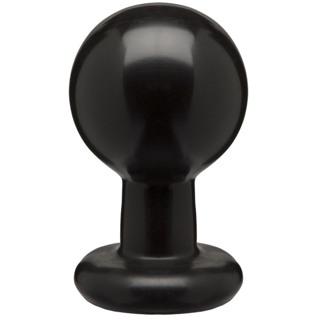 Круглая черная анальная пробка Classic Round Butt Plugs Large - 12,1 см.