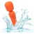 Оранжевый вибромассажер Stella Liquid Silicone Mini Massager - 14,5 см.