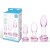 Набор из 3 стеклянных анальных пробок Rosebud Butt Plug Set