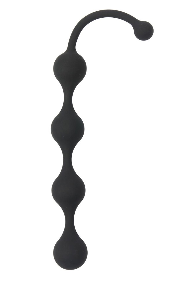Чёрная анальная цепочка Four Beads Anal Black - 24 см.