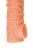 Телесная закрытая насадка с шершавой головкой Cock Sleeve 007 Size M - 15,6 см.