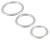 Набор из 3 эрекционных колец под металл Metallic Silicone Cock Ring Set