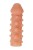 Телесная закрытая насадка с шариками Cock Sleeve 010 Size S - 13,8 см.