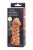 Телесная закрытая насадка с шариками Cock Sleeve 010 Size S - 13,8 см.