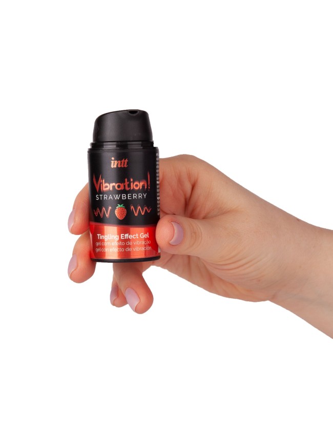 Жидкий интимный гель с эффектом вибрации Vibration! Strawberry - 15 мл. Жидкий интимный гель с эффектом вибрации Vibration! Strawberry - 15 мл.