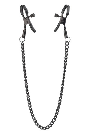 Черные зажимы на соски на цепочке Deluxe Nipple Clamps
