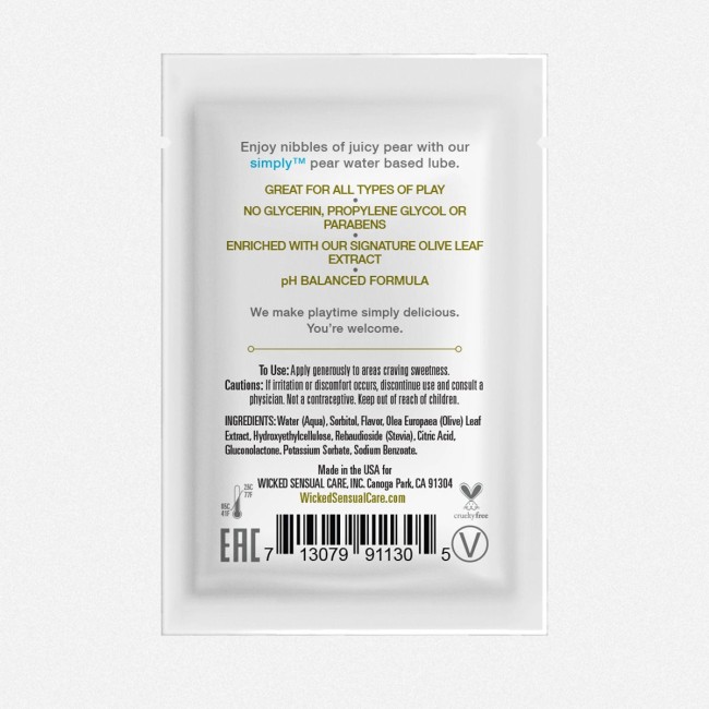 Саше лубриканта на водной основе Simply Aqua Pear с ароматом груши - 3 мл. Саше лубриканта на водной основе Simply Aqua Pear с ароматом груши - 3 мл.