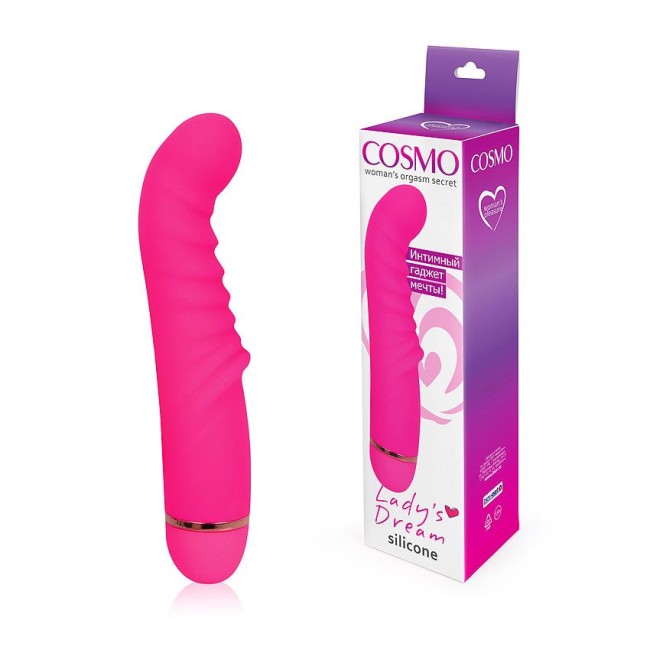 Розовый ребристый вибромассажер для стимуляции точки G - 15 см. Розовый ребристый вибромассажер для стимуляции точки G - 15 см.