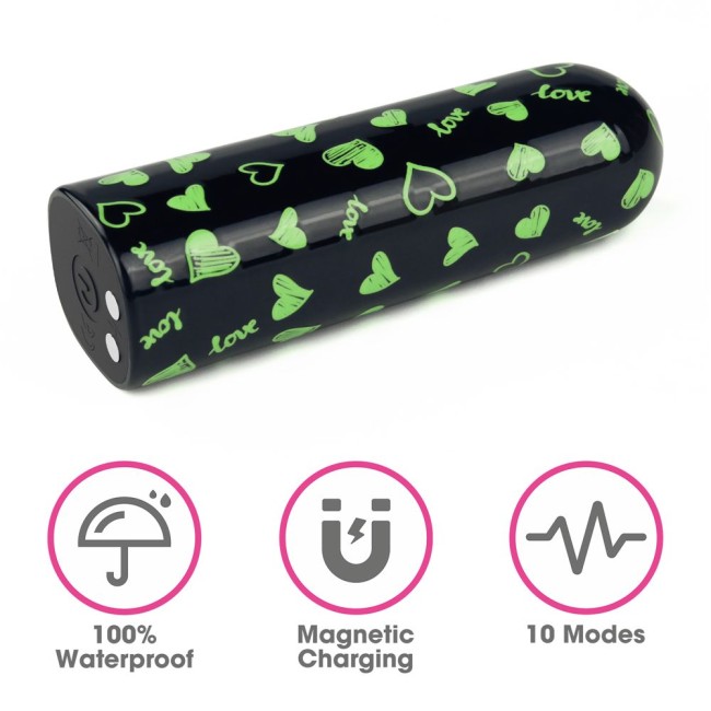 Мини-вибратор Rechargeable Glow-in-the-dark Heart Massager - 8,5 см. Мини-вибратор Rechargeable Glow-in-the-dark Heart Massager - 8,5 см.