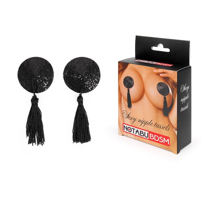 Черные круглые пэстисы с кисточками Черные круглые пэстисы с кисточками