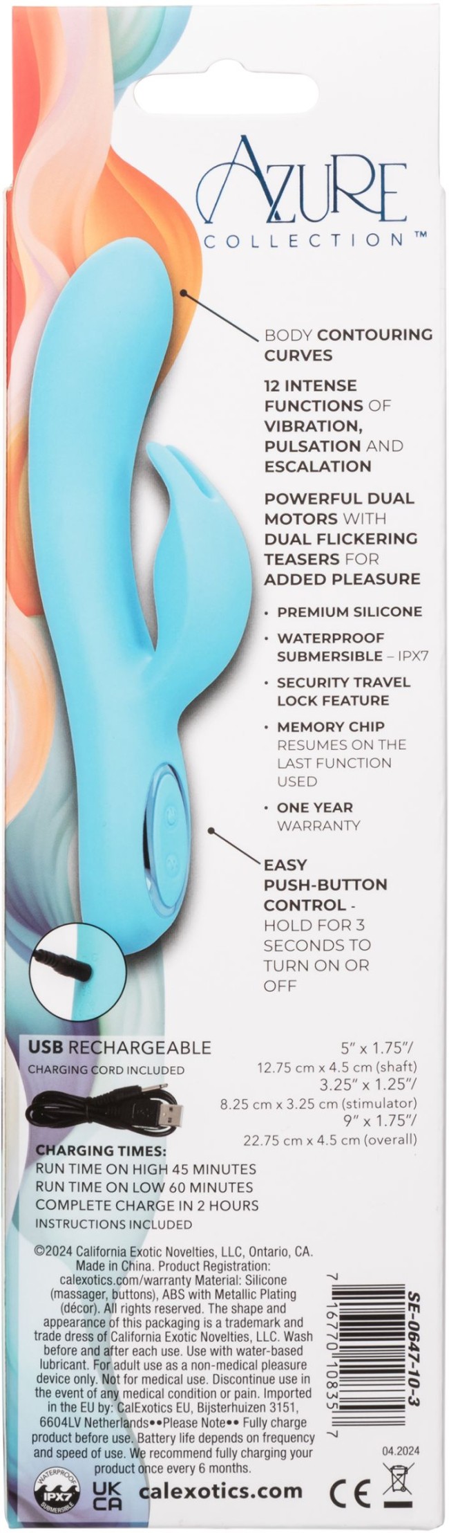 Голубой вибратор-кролик Bunny G - 22,7 см. Голубой вибратор-кролик Bunny G - 22,7 см.