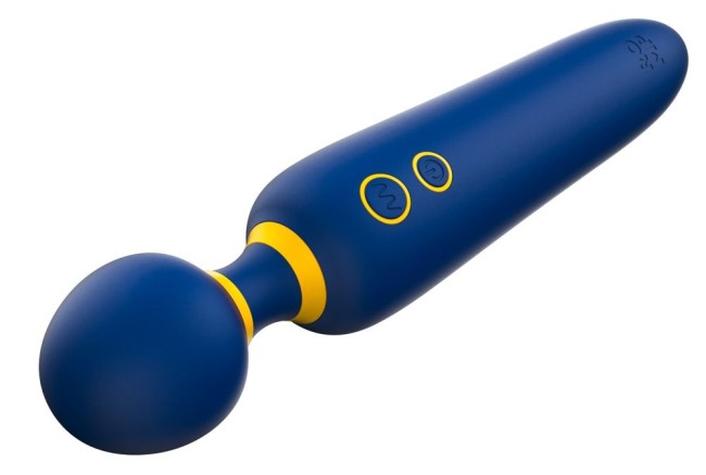 Синий вибромассажер с круглой головкой Romp Flip - 23 см. Синий вибромассажер с круглой головкой Romp Flip - 23 см.