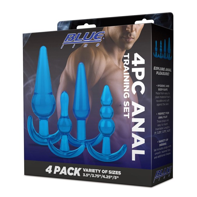Тренировочный набор из 4 голубых анальных плагов Anal Training Set Тренировочный набор из 4 голубых анальных плагов Anal Training Set