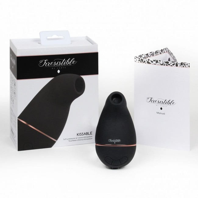 Черный клиторальный вакуум-волновой массажер Irresistible Kissable Черный клиторальный вакуум-волновой массажер Irresistible Kissable