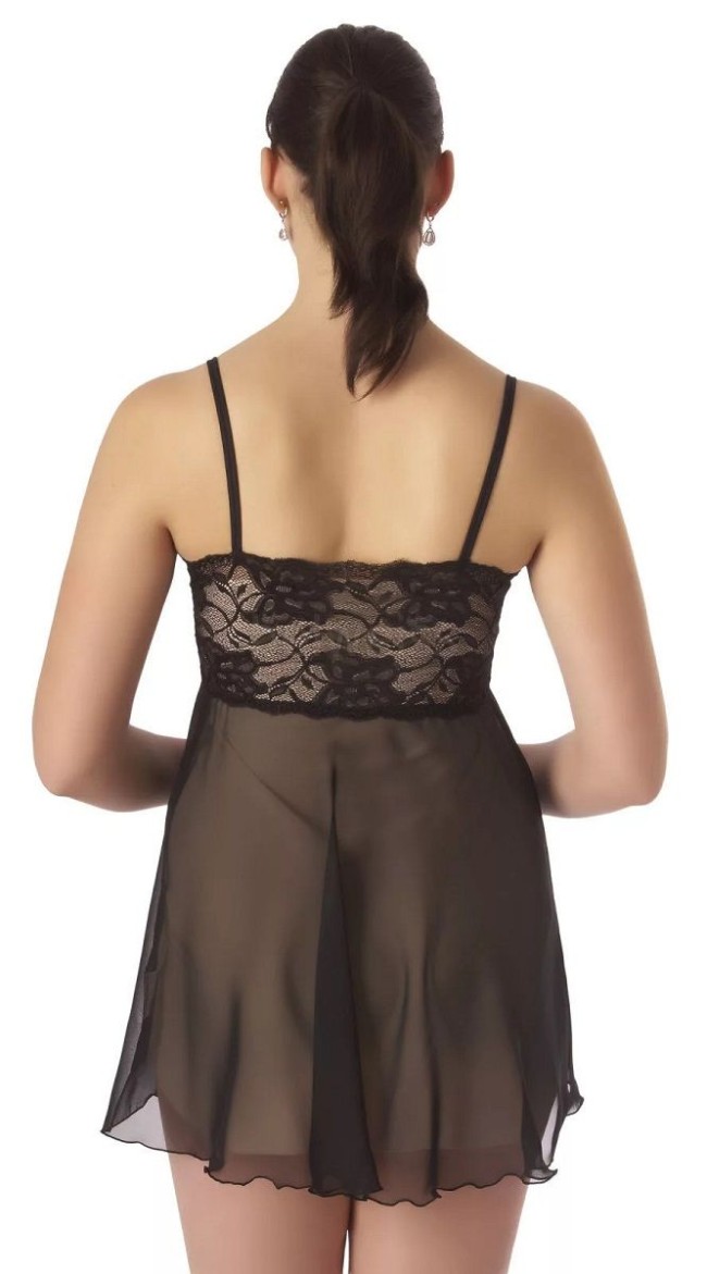 Полупрозрачная сорочка из однотонного шифона Полупрозрачная сорочка из однотонного шифона