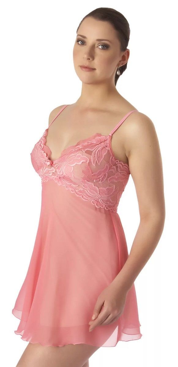 Полупрозрачная сорочка из однотонного шифона Полупрозрачная сорочка из однотонного шифона