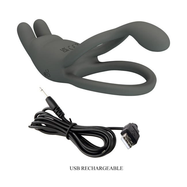 Серое эрекционное виброкольцо Dwayne Серое эрекционное виброкольцо Dwayne