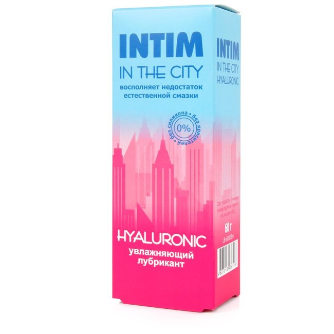 Увлажняющий лубрикант на водной основе Intim in the city Hyaluronic - 60 гр. Увлажняющий лубрикант на водной основе Intim in the city Hyaluronic - 60 гр.