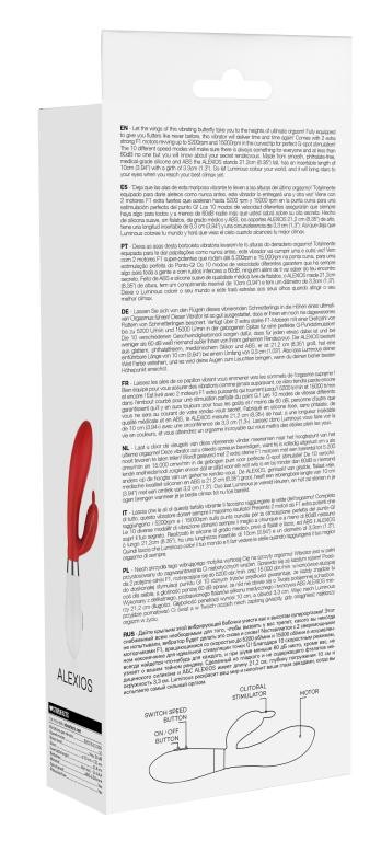 Красный вибратор-кролик Alexios - 21 см. Красный вибратор-кролик Alexios - 21 см.