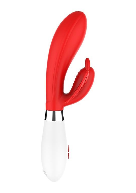 Красный вибратор-кролик Alexios - 21 см. Красный вибратор-кролик Alexios - 21 см.