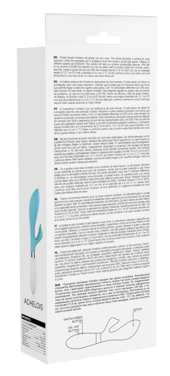 Бирюзовый вибратор-кролик Achelois - 21,8 см. Бирюзовый вибратор-кролик Achelois - 21,8 см.