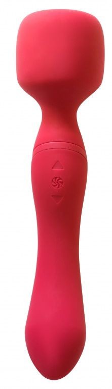Красный двусторонний вибромассажер Heating Wand с нагревом - 22 см. Красный двусторонний вибромассажер Heating Wand с нагревом - 22 см.