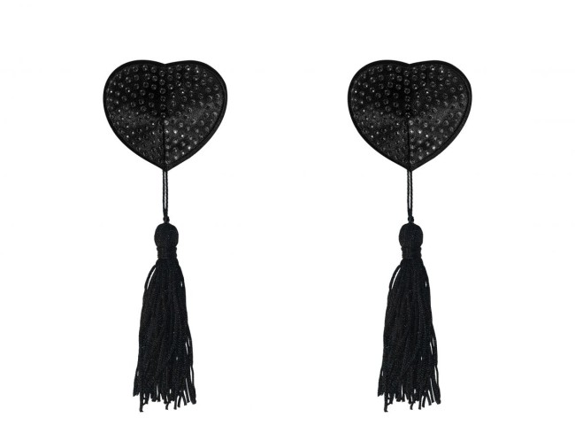 Черные пэстисы-сердечки Evans с кисточками Черные пэстисы-сердечки Evans с кисточками