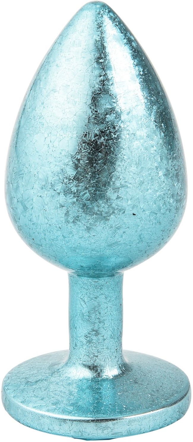 Голубая алюминиевая анальная пробка с кристаллом - 7 см. Голубая алюминиевая анальная пробка с кристаллом - 7 см.