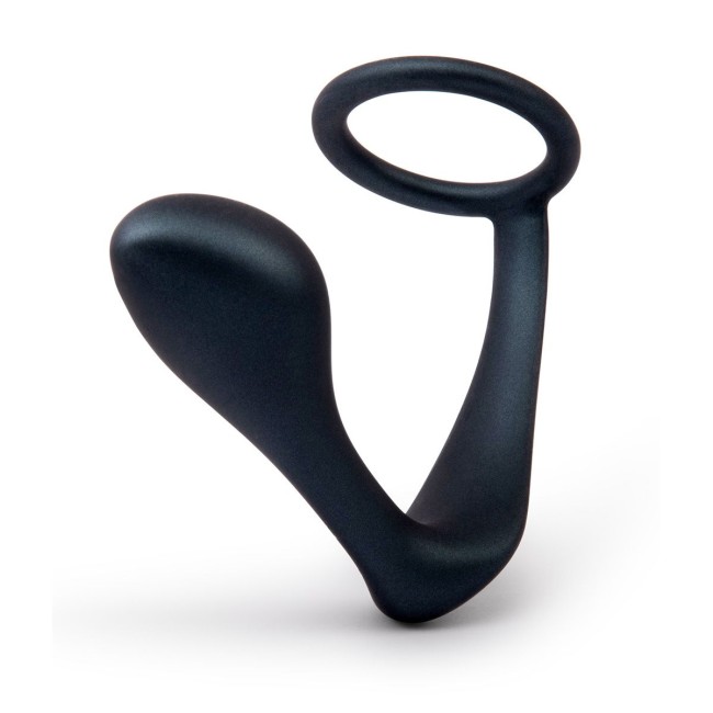 Черное эрекционное кольцо со стимулятором простаты Ringer Cock Ring Plug Черное эрекционное кольцо со стимулятором простаты Ringer Cock Ring Plug