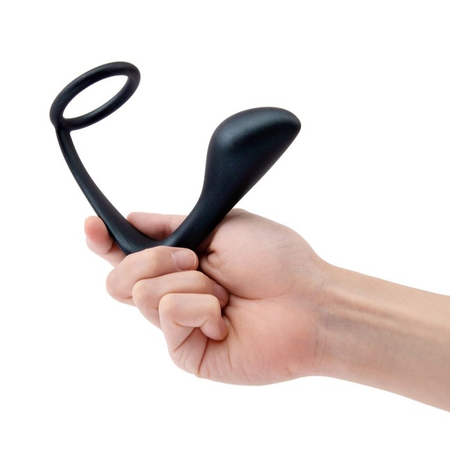 Черное эрекционное кольцо со стимулятором простаты Ringer Cock Ring Plug Черное эрекционное кольцо со стимулятором простаты Ringer Cock Ring Plug