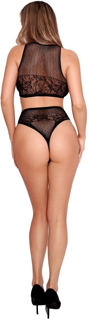 Сетчатый комплект: лиф и трусики с высокой посадкой Сетчатый комплект: лиф и трусики с высокой посадкой