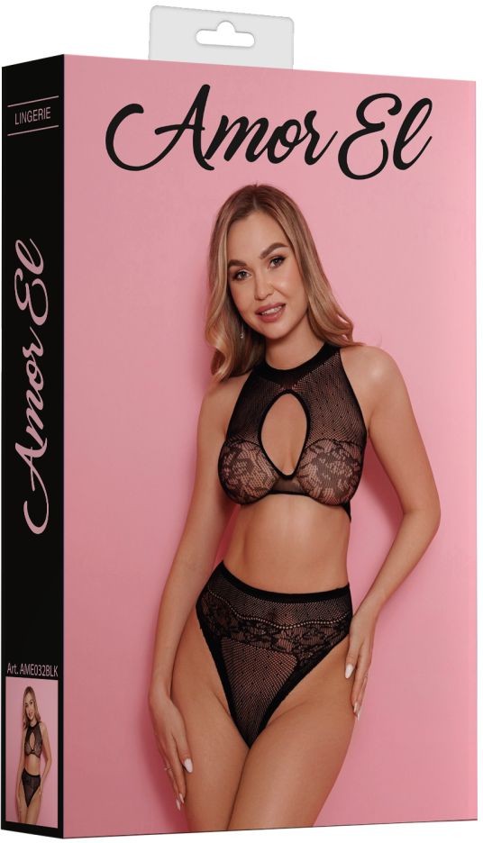 Сетчатый комплект: лиф и трусики с высокой посадкой Сетчатый комплект: лиф и трусики с высокой посадкой