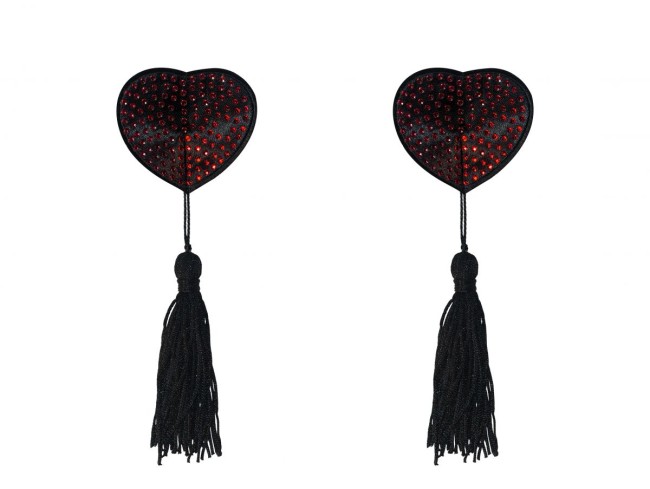 Черно-красные пэстисы-сердечки Evans с кисточками Черно-красные пэстисы-сердечки Evans с кисточками