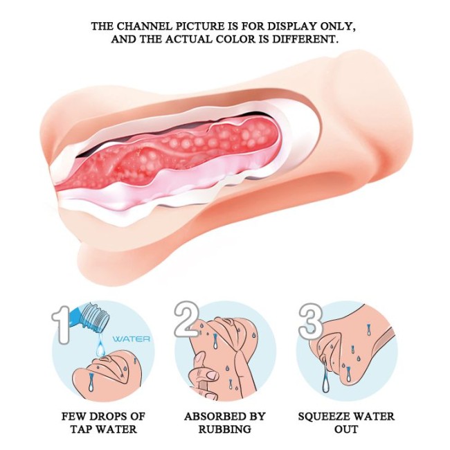 Телесный мастурбатор-вагина с эффектом смазки Телесный мастурбатор-вагина с эффектом смазки