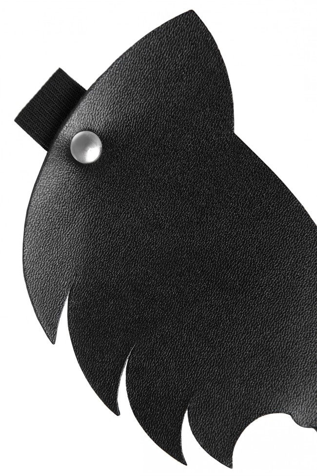 Черная закрытая кожаная маска с ушками кошки Черная закрытая кожаная маска с ушками кошки