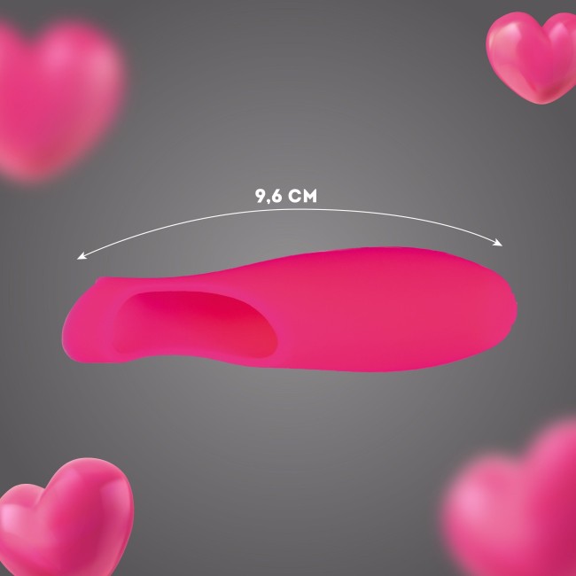 Розовая силиконовая насадка на палец с вибрацией Розовая силиконовая насадка на палец с вибрацией