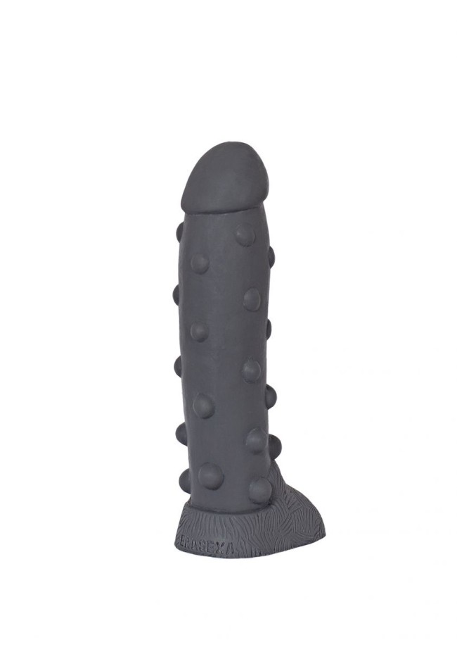 Тёмно-серый фаллоимитатор Троллик с крупными шишечками - 27 см. Тёмно-серый фаллоимитатор Троллик с крупными шишечками - 27 см.