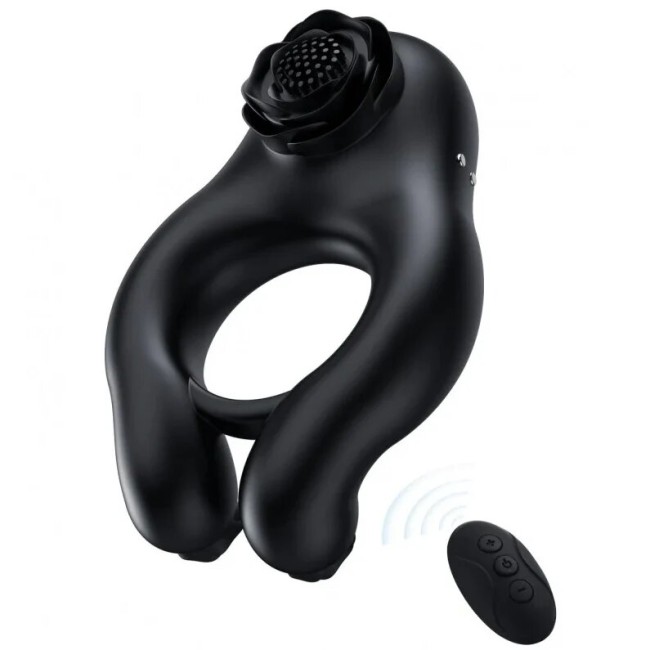 Черное эрекционное кольцо Abe с пультом ДУ Черное эрекционное кольцо Abe с пультом ДУ