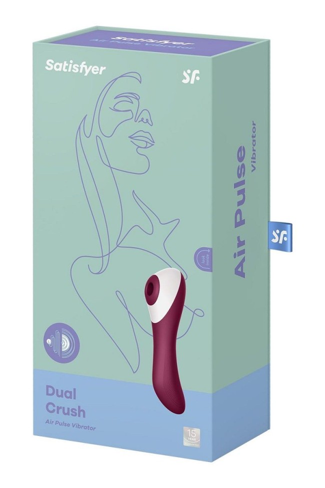 Бордовый вакуум-волновой вибростимулятор Dual Crush Бордовый вакуум-волновой вибростимулятор Dual Crush