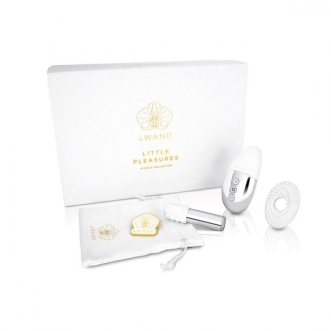 Белоснежный вибронабор Little Pleasures Collection с серебристыми элементами Белоснежный вибронабор Little Pleasures Collection с серебристыми элементами