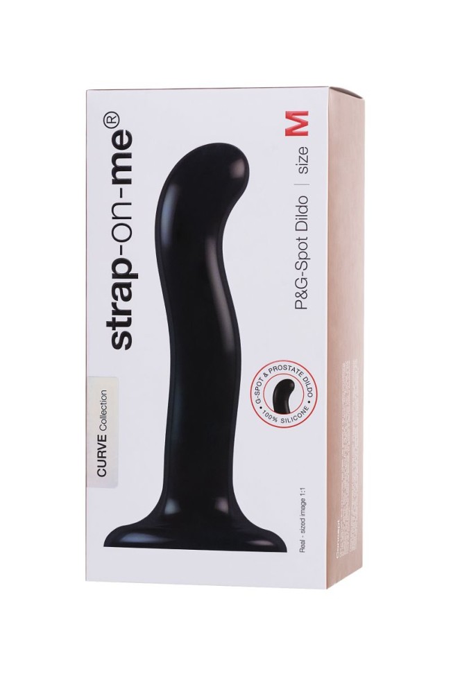Черный стимулятор для пар P G-Spot Dildo Size M - 18 см. Черный стимулятор для пар P G-Spot Dildo Size M - 18 см.