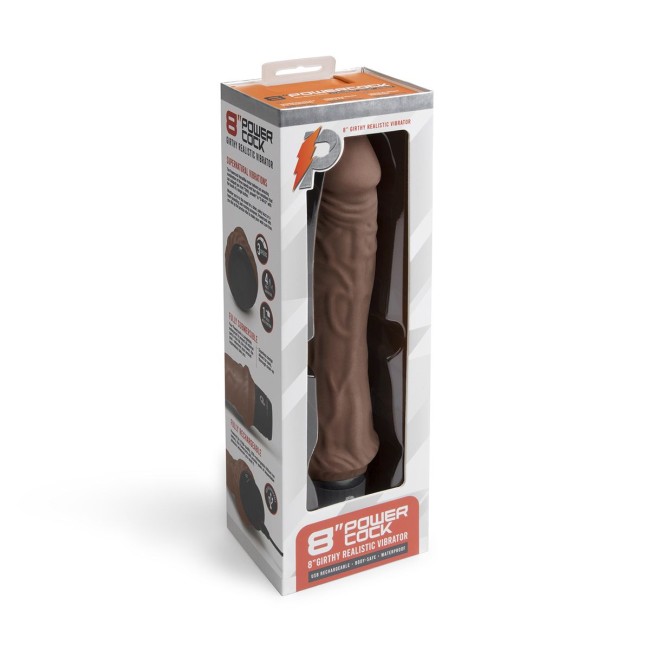 Коричневый вибратор-реалистик 8 Girthy Realistic Vibrator - 24,5 см. Коричневый вибратор-реалистик 8 Girthy Realistic Vibrator - 24,5 см.
